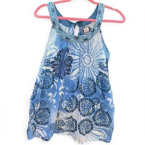 Blue Floral Women's Tank Top
